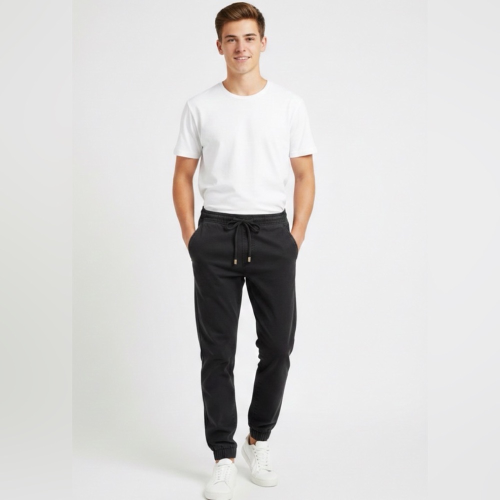Bluenotes Black Casual Jogger Style Everyday Pants Bottoms Men Medium Drawstring